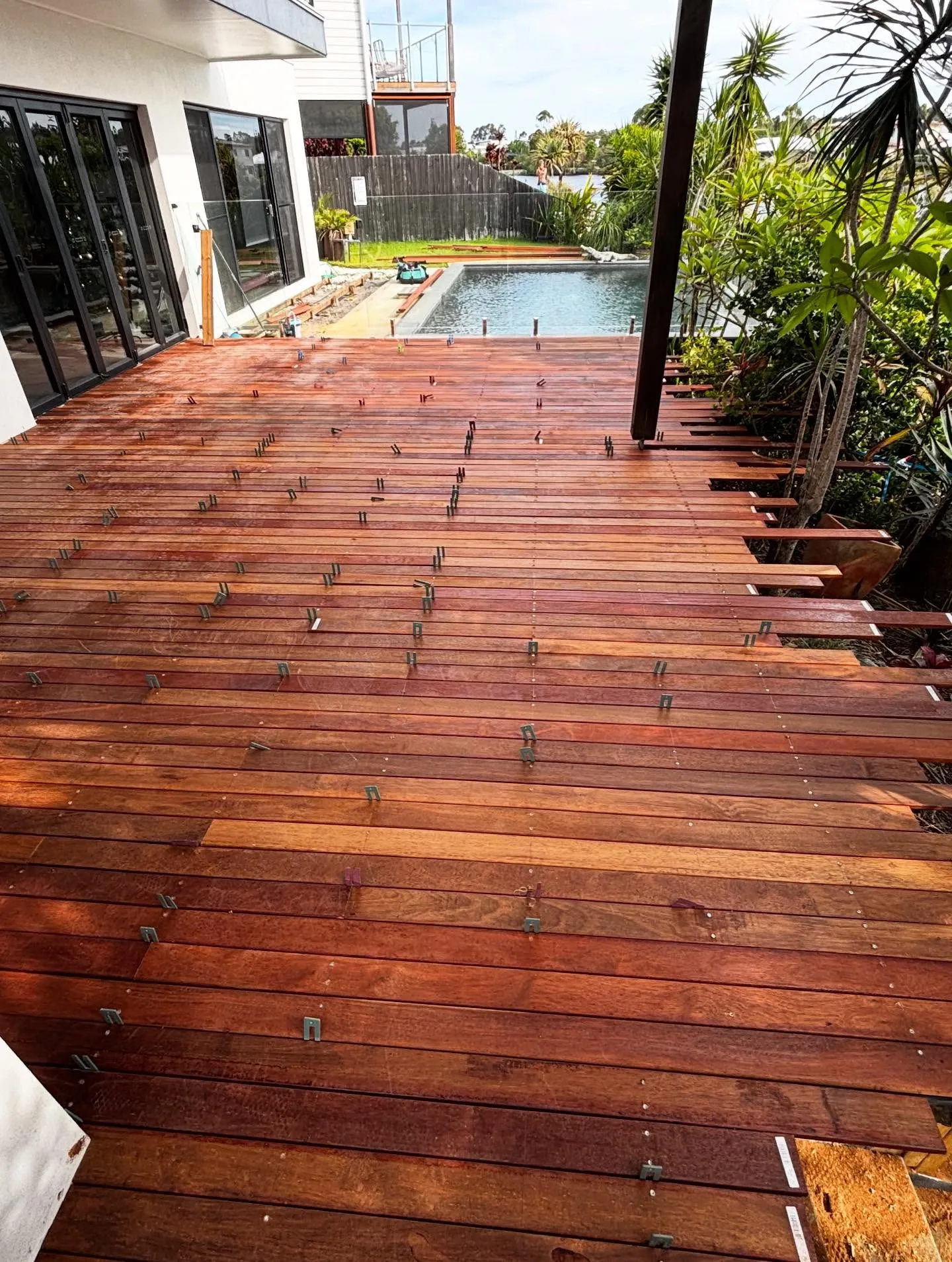 New poolside deck