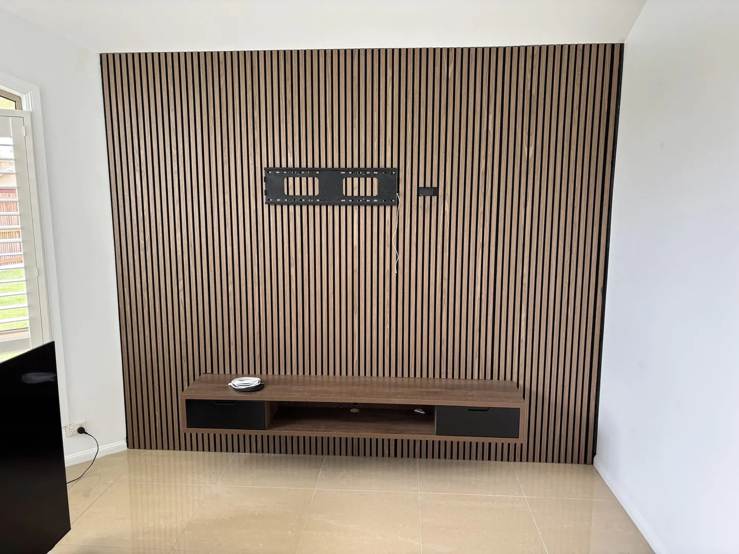 Timber slat feature wall